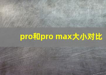 pro和pro max大小对比